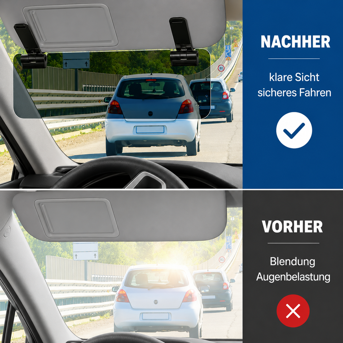 Verstellbare Sonnenblenden-Erweiterung mit Blendschutz für dein Auto