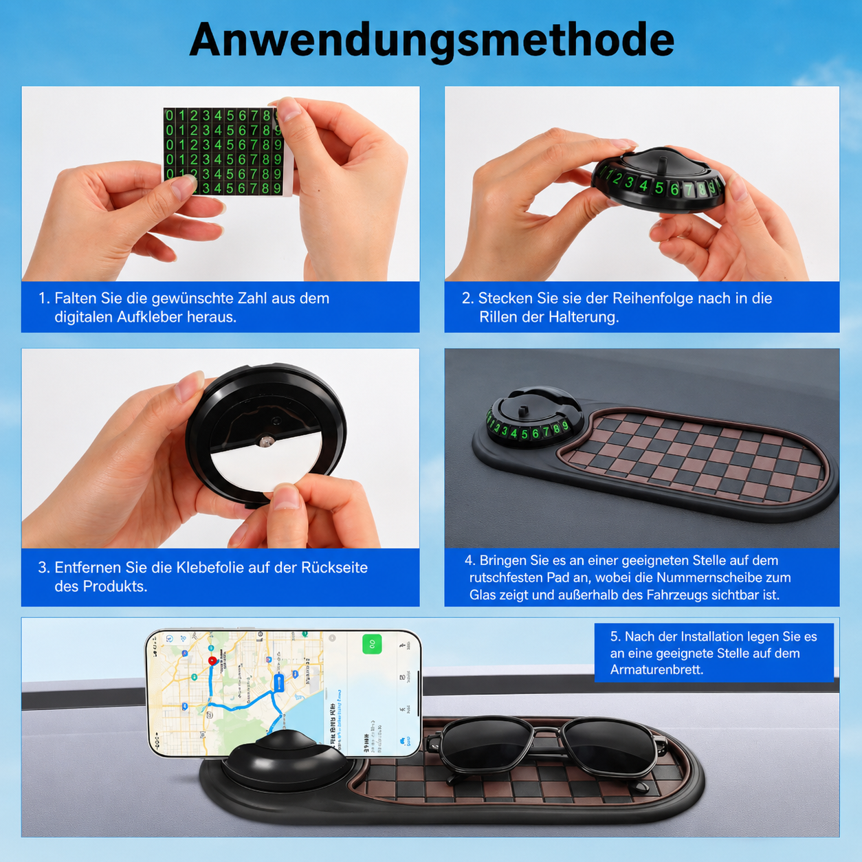 FahrGrip – 360° Handyhalterung & Anti-Rutsch-Ablage fürs Auto