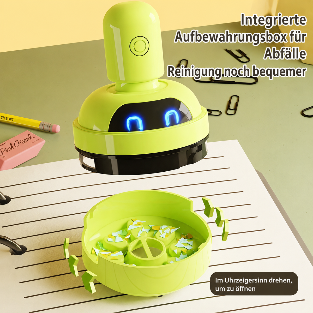 TischHelfer – Wiederaufladbarer Mini-Tischstaubsauger