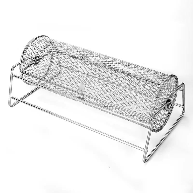 Edelstahl Rollender BBQ Grillkorb