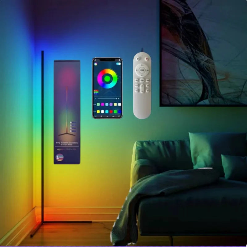 RGB LED-Eck-Stehlampe mit App-Steuerung