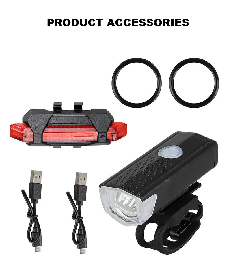 USB Fahrradlicht Set Vorder und Rücklicht