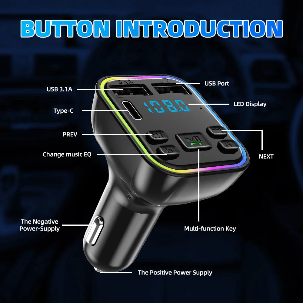 Bluetooth FM Transmitter mit Schnellladefunktion