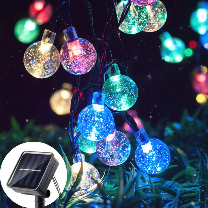 Solar LED-Lichterkette mit Bubble-Kugeln