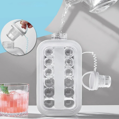 EisFlasche – 2-in-1 Eiswürfelform mit Aufbewahrung