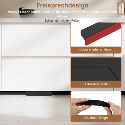 SchrittZug Freihand-Schrank-Fußgriff | Selbstklebender Öffner für Küchen- & Müllschränke