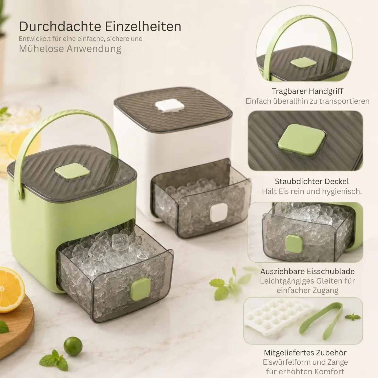 EisFix – 48er Eiswürfelform mit Druckfunktion