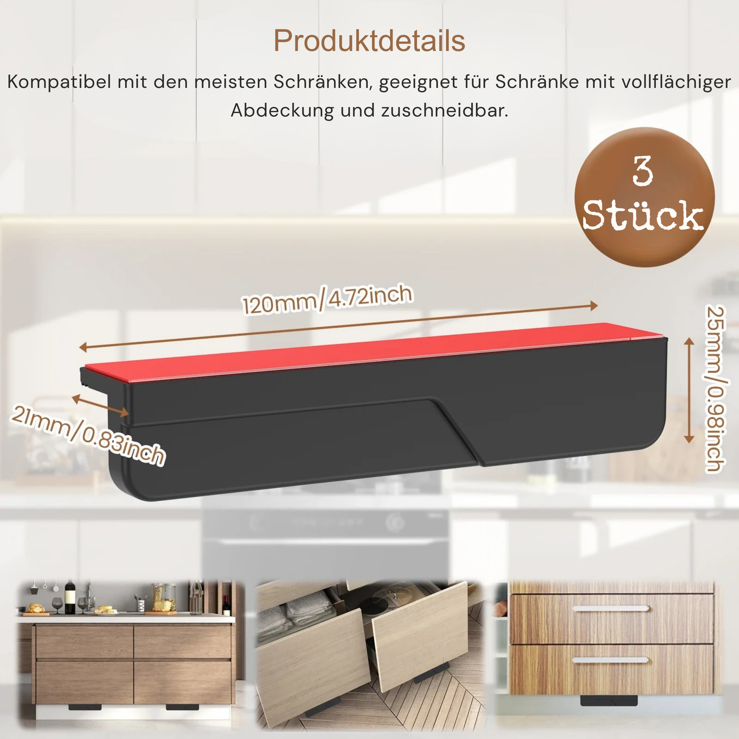 SchrittZug Freihand-Schrank-Fußgriff | Selbstklebender Öffner für Küchen- & Müllschränke