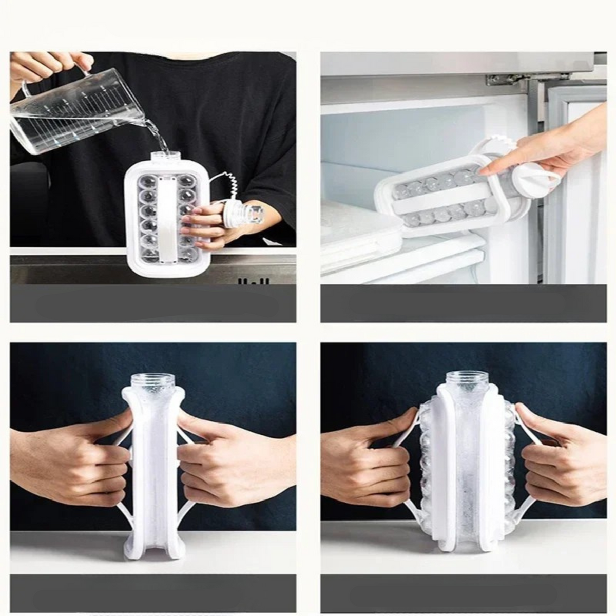 EisFlasche – 2-in-1 Eiswürfelform mit Aufbewahrung