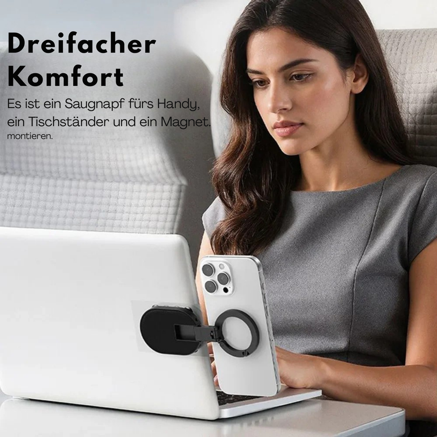 3-in-1 Magnetischer Handyhalter mit Saugnapf