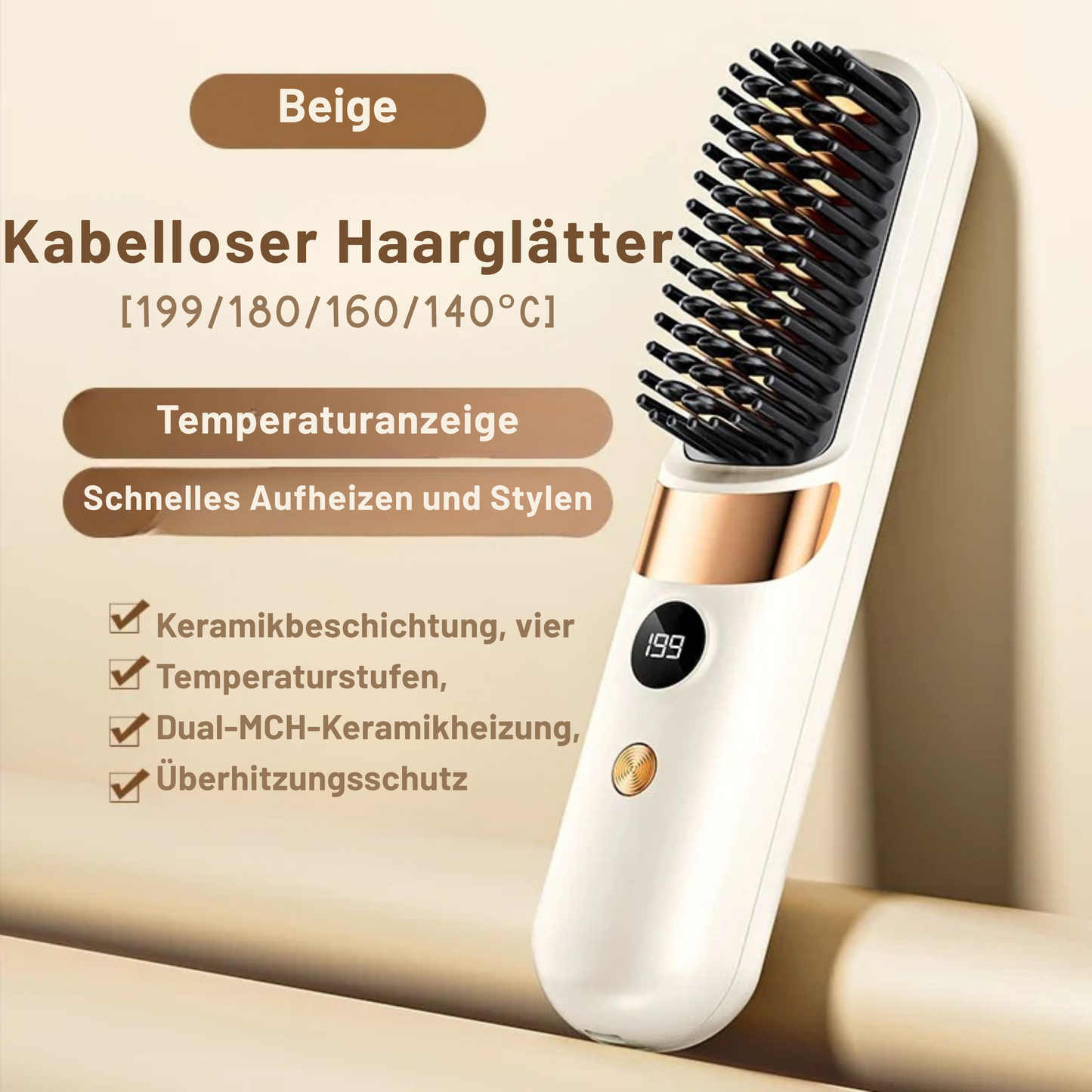 SmoothGlide Kabellose Glättbürste
