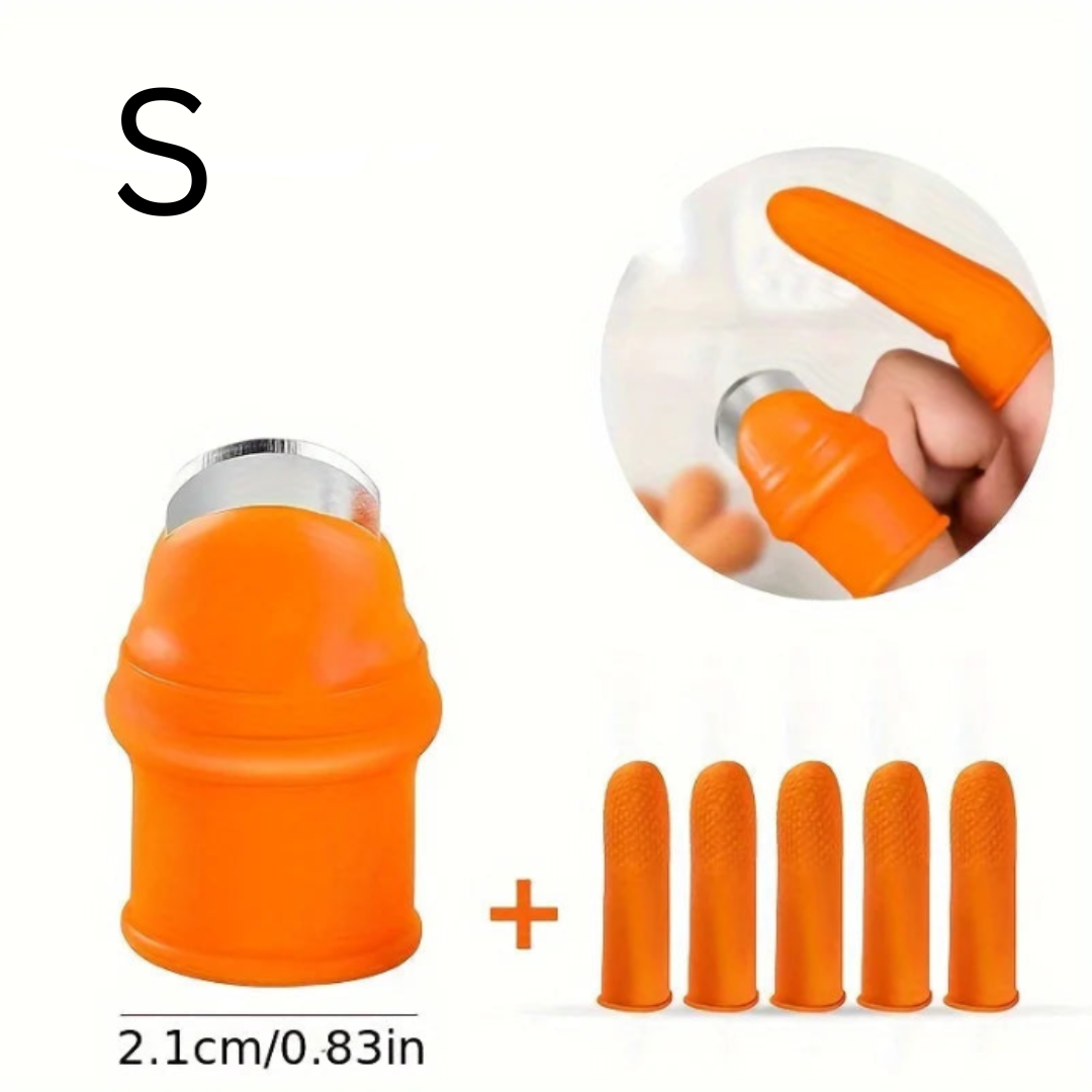 Orange silicone sleeve with additional components on a white background