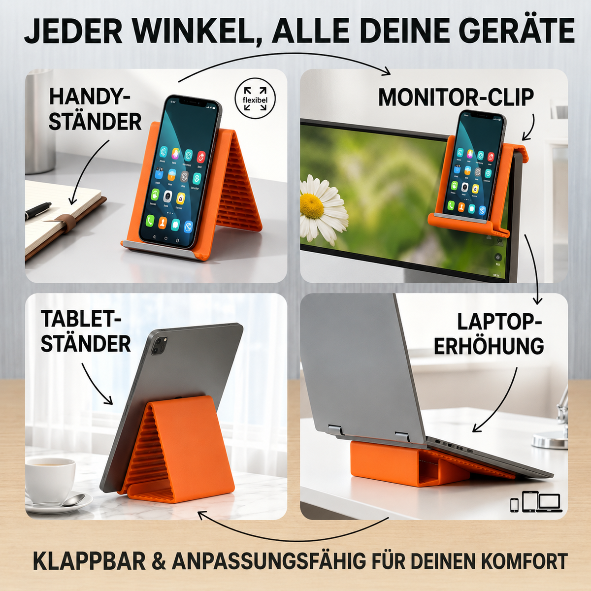 Faltbarer Silikon-Handy- & Tabletständer