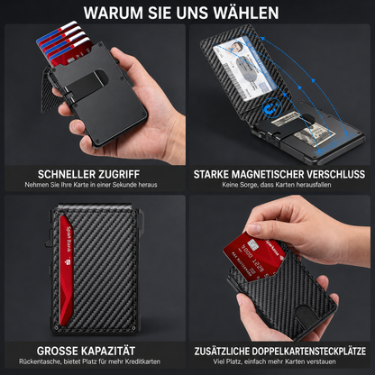 RFID-Kartenetui mit Pop-up-Funktion und Geldklammer