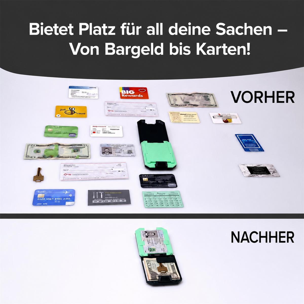 KartenSchutz – Kartenetui mit RFID-Schutz und abnehmbarer Geldklammer