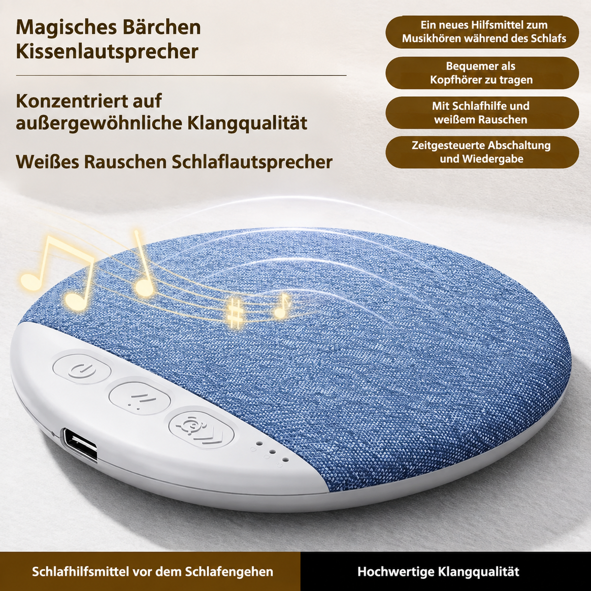 TraumSchlaf - Ultrakompakter Bluetooth-Schlaflautsprecher