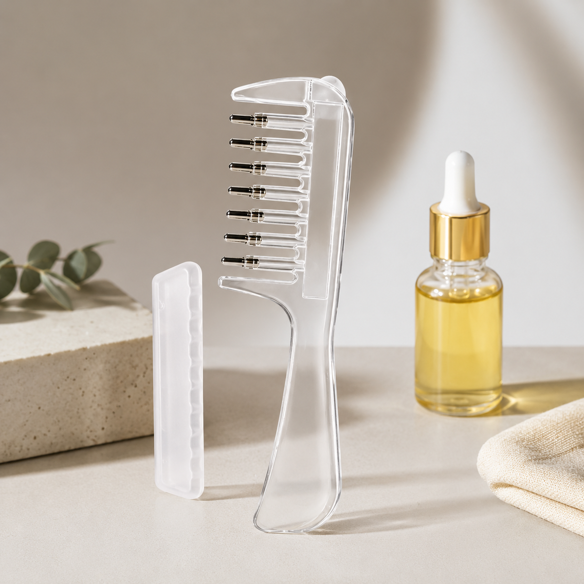 Nachfüllbarer Kopfhaut-Serum-Applikator & Massagekamm