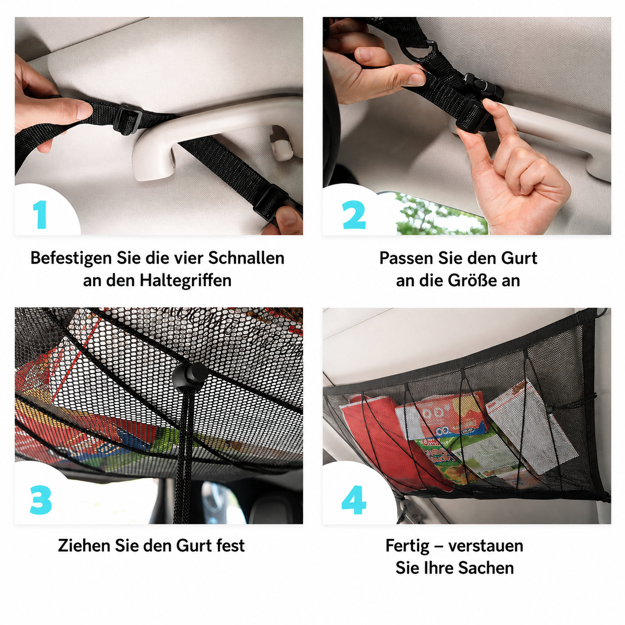 DachStauraum – Doppellagiges Auto-Dachnetz