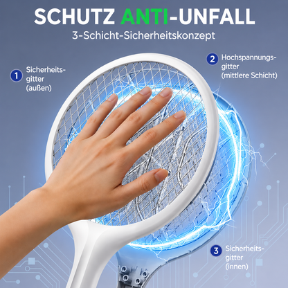 MückenBlitz – Wiederaufladbare elektrische Insektenklatsche mit UV-Licht