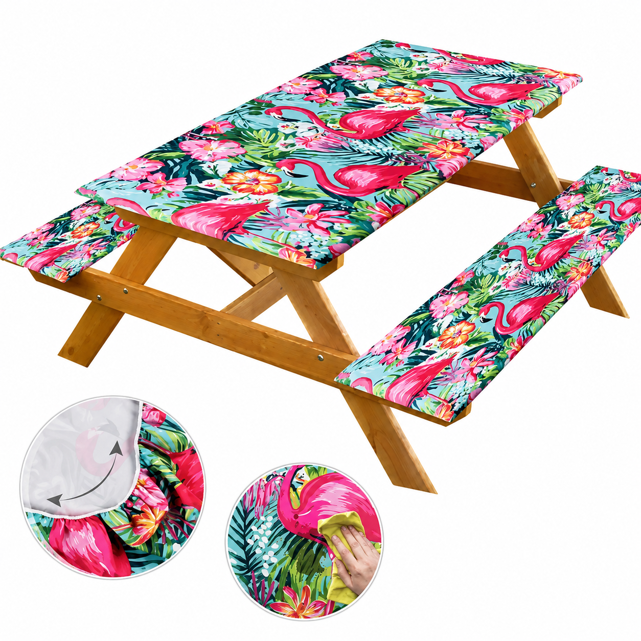 BankNest Elastisches Picknicktisch- & Bankbezug-Set