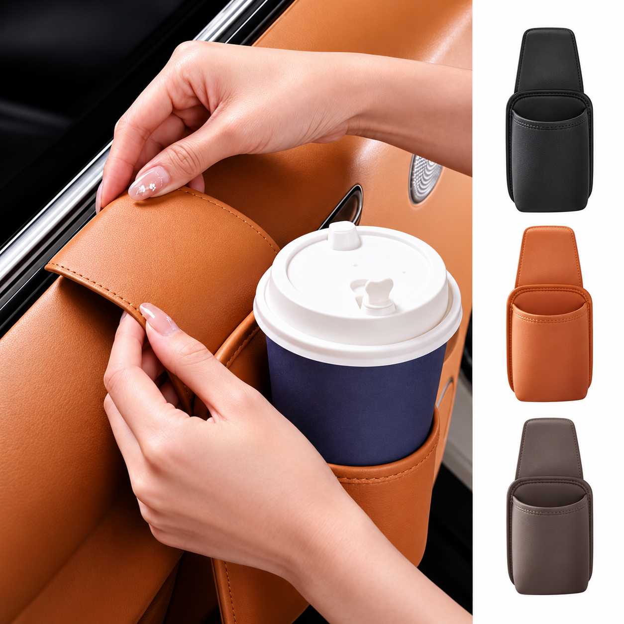 Auto-Türtaschen-Organizer mit Becherhalter