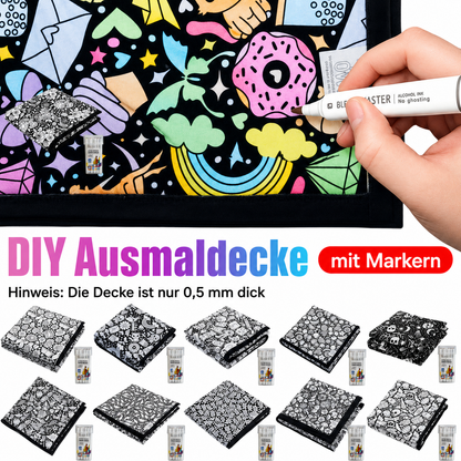 DIY-Decke zum Ausmalen mit 24 Markern