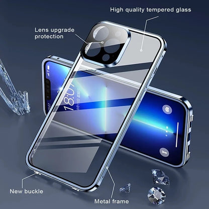 Smartphone with tempered glass screen protector on a dark background