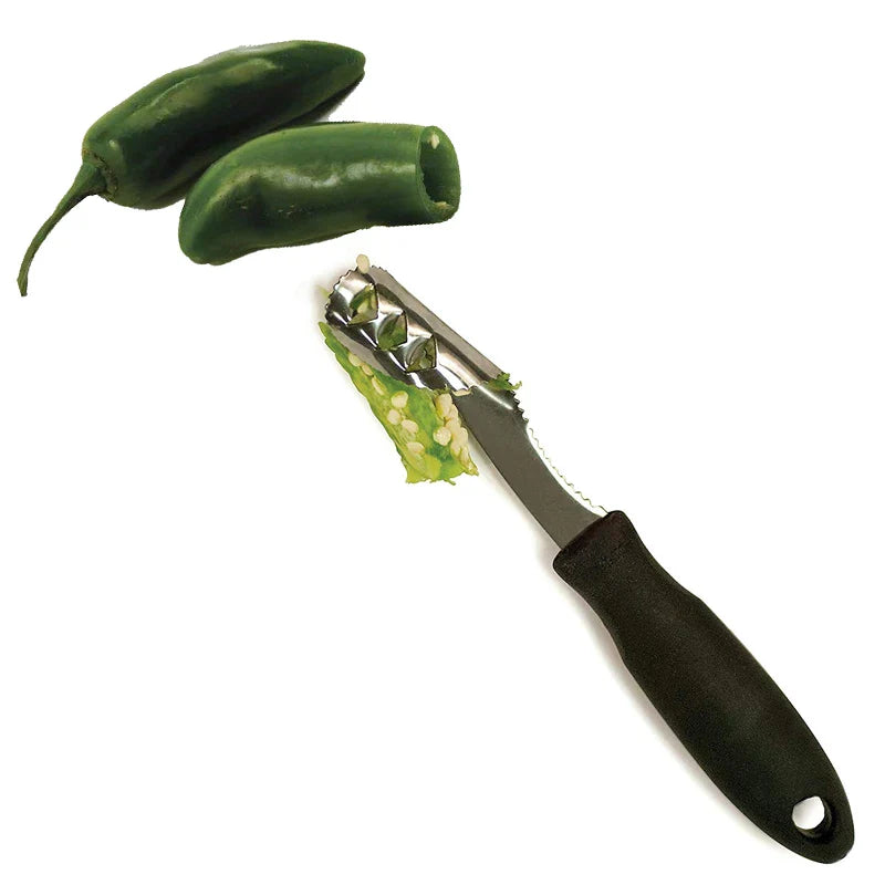 KernPro Edelstahl Entkerner | Gemüse-Entkernungswerkzeug für Jalapeños, Gurken & Zucchini