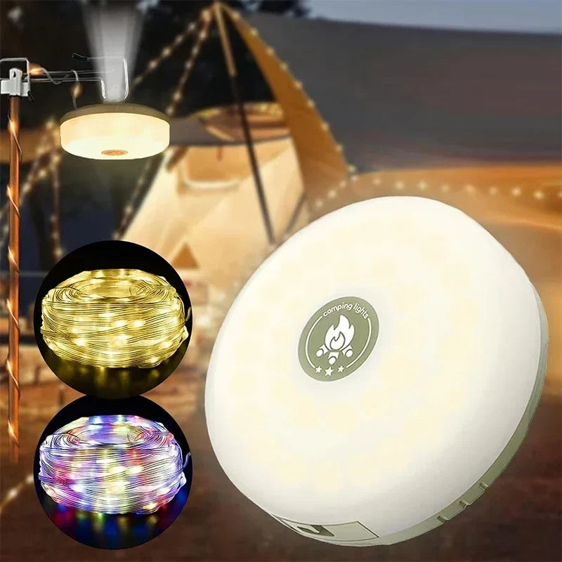 🏕️ CampLicht – 4-in-1 Campinglampe & LED-Lichterkette mit Akku