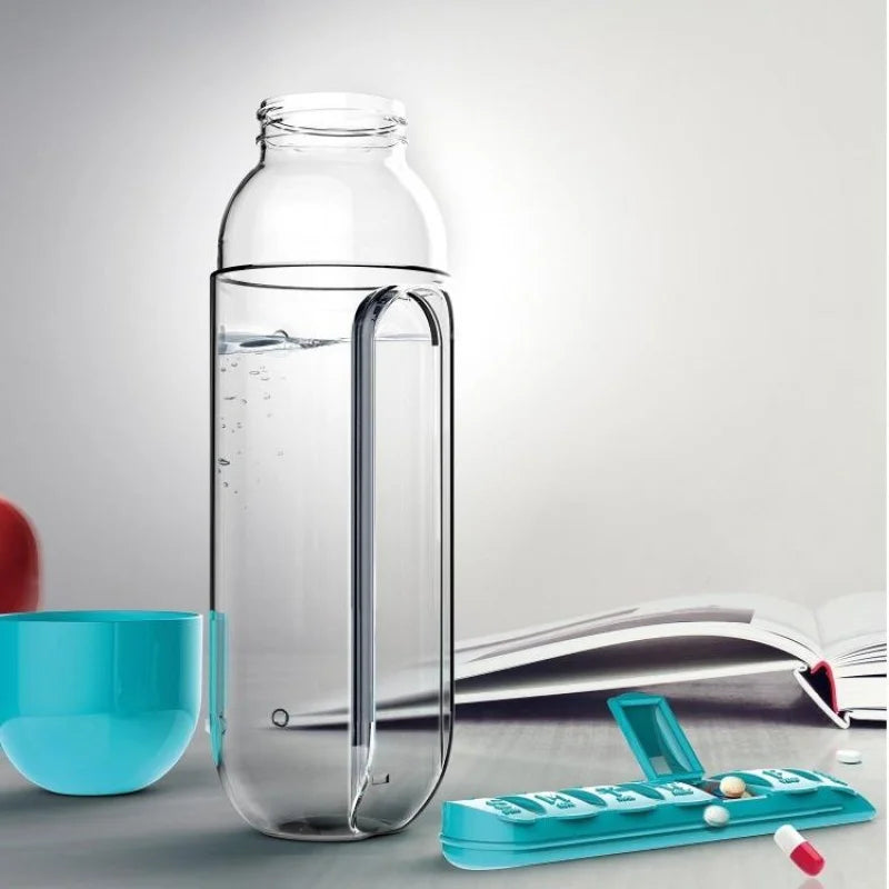 HydraDose 2-in-1 Wasserflasche mit Wochen-Pillenbox