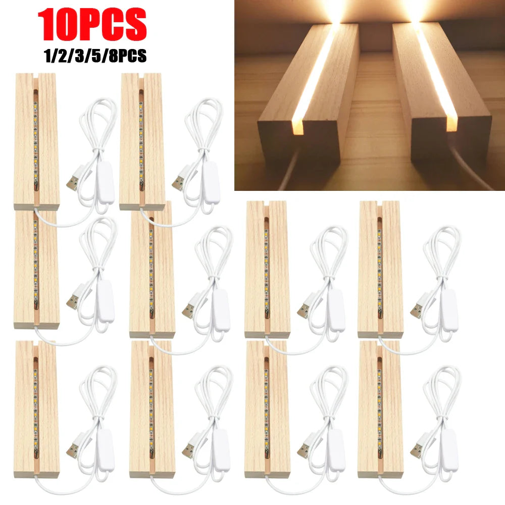 LED Holzsockel für Kristalle & Dekoration