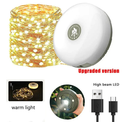 🏕️ CampLicht – 4-in-1 Campinglampe & LED-Lichterkette mit Akku