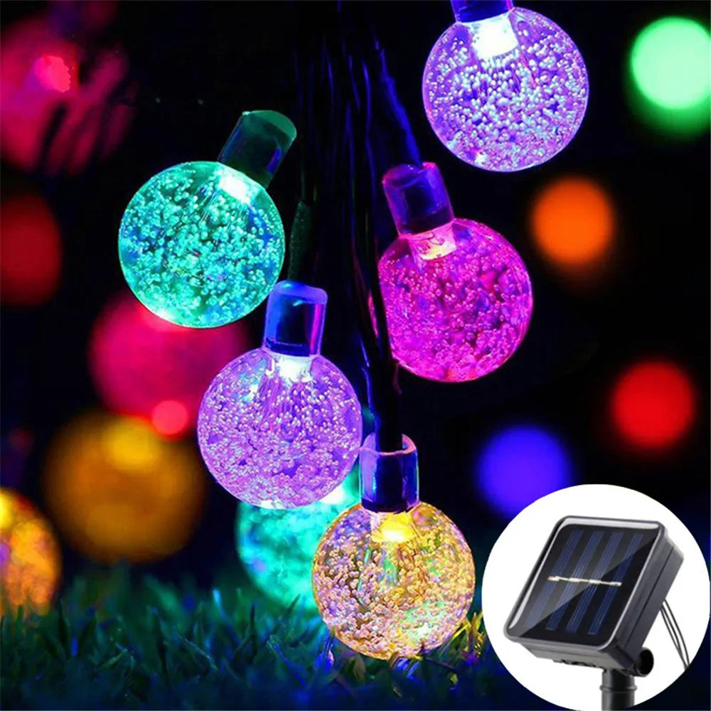 Solar LED-Lichterkette mit Bubble-Kugeln