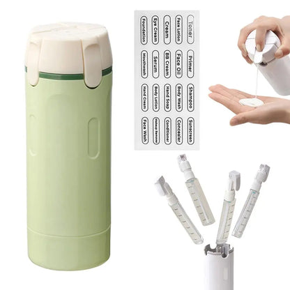 4-in-1 Reise-Nachfüllflaschen Set – Kompakter Toilettenartikel-Spender