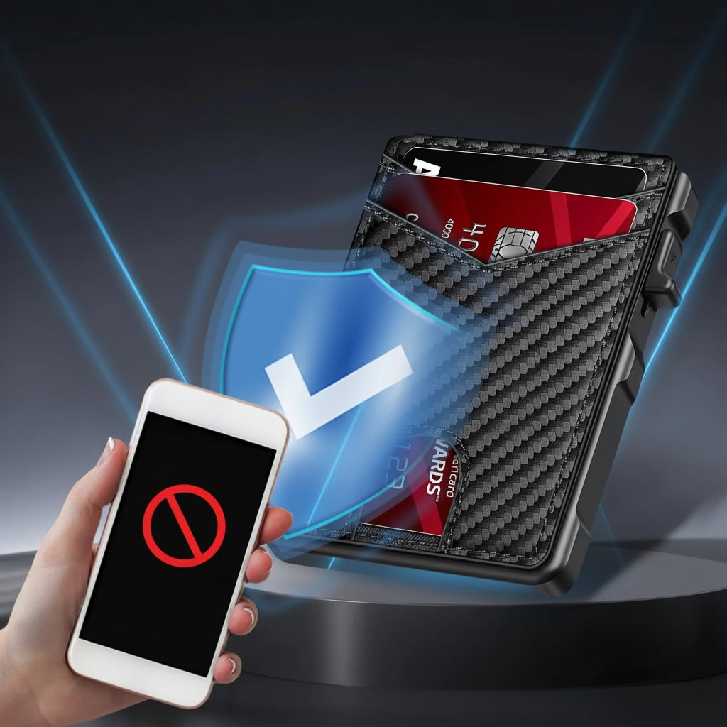 RFID-Kartenetui mit Pop-up-Funktion und Geldklammer