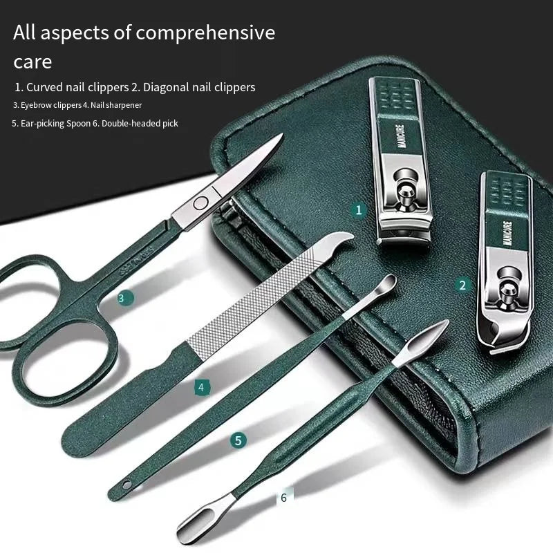 6-teiliges Nagelpflege Set aus Edelstahl