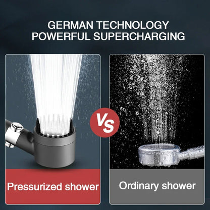 Hochdruck Duschkopf mit Filter & Massagebürste