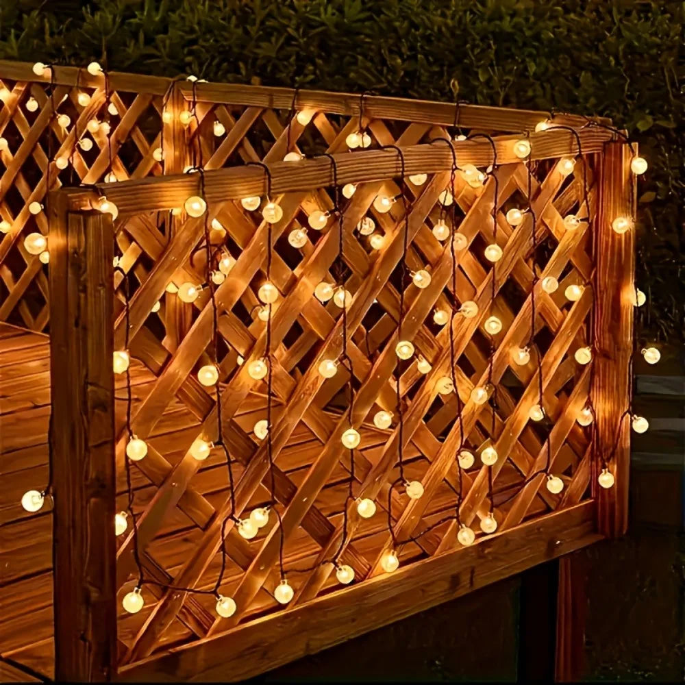 Solar LED-Lichterkette mit Kristallkugeln