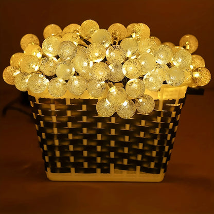 Solar LED-Lichterkette mit Kristallkugeln