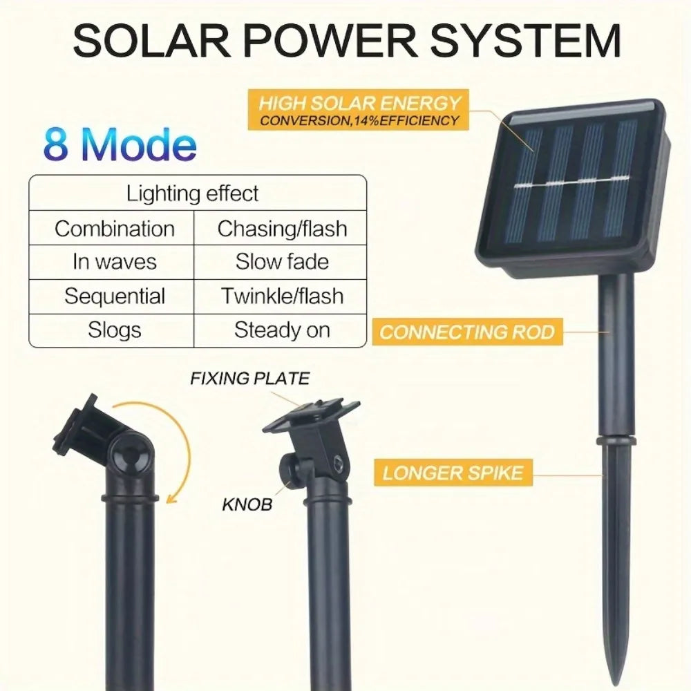 Solar LED-Lichterkette mit Kristallkugeln