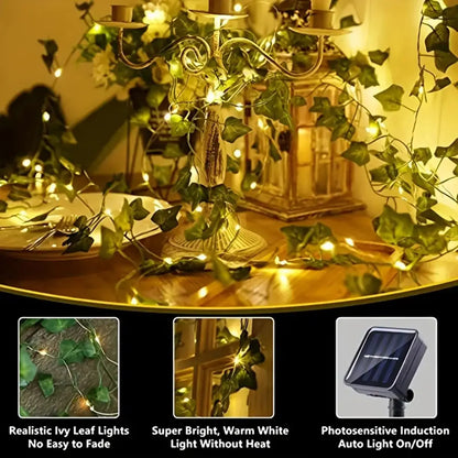 Solar Efeu Lichterkette mit 100 LEDs