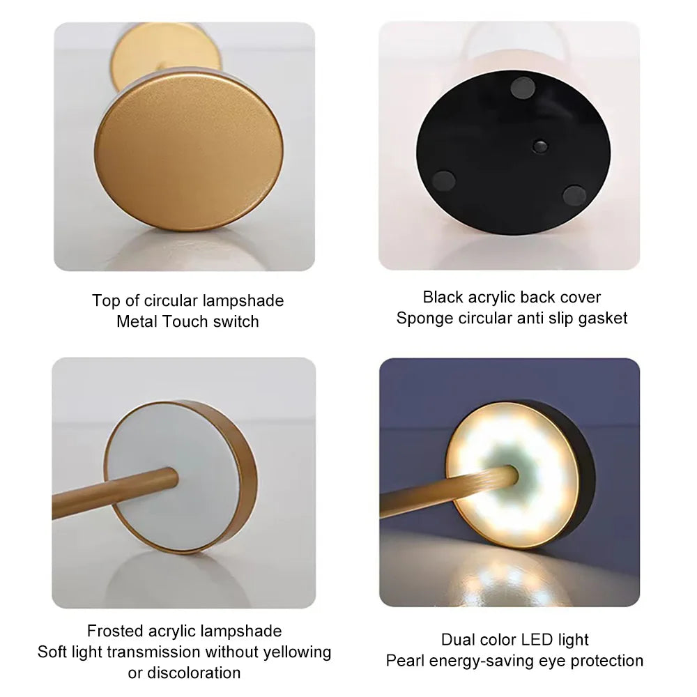 Kabellose LED-Tischlampe mit Touch-Dimmer