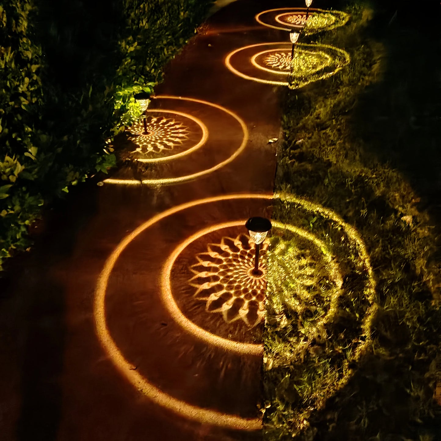 Solar Gartenleuchte mit Kreis-Lichtmuster