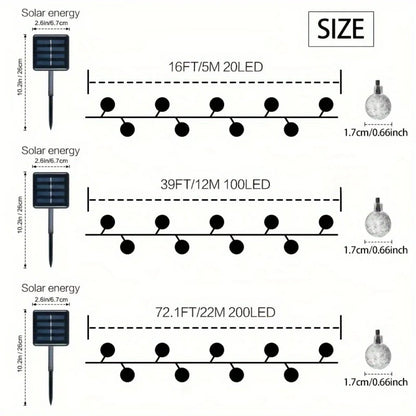 Solar LED-Lichterkette mit Kristallkugeln