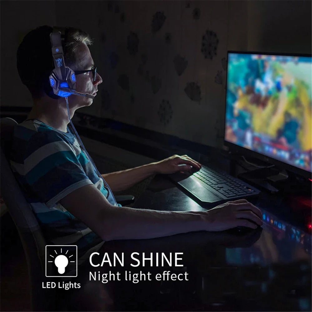 LED Gaming Headset mit Mikrofon