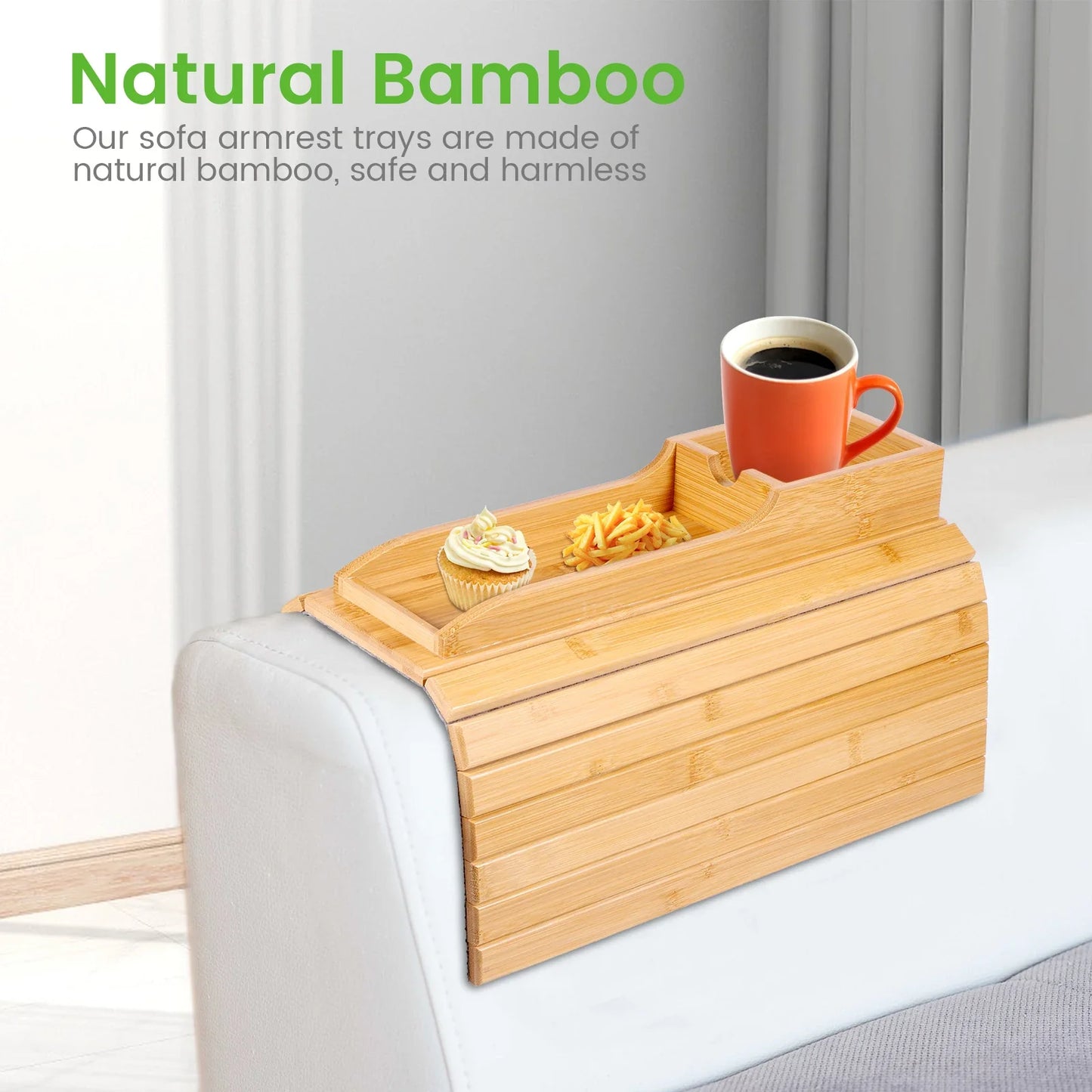 Klappbares Sofa Tablett aus Bambus