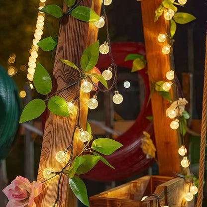 Solar LED-Lichterkette mit Kristallkugeln