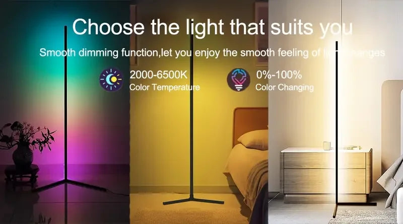 RGB LED-Eck-Stehlampe mit App-Steuerung