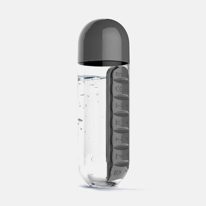 HydraDose 2-in-1 Wasserflasche mit Wochen-Pillenbox