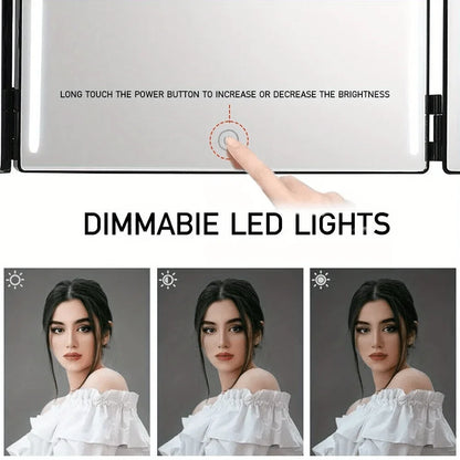 Dreiseitiger LED-Klappspiegel